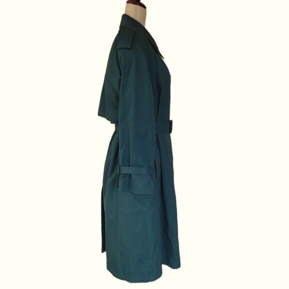 EUC Vintage John Weitz green premium quality Dupont Thermallite warm trenchcoat - Picture 3 of 12